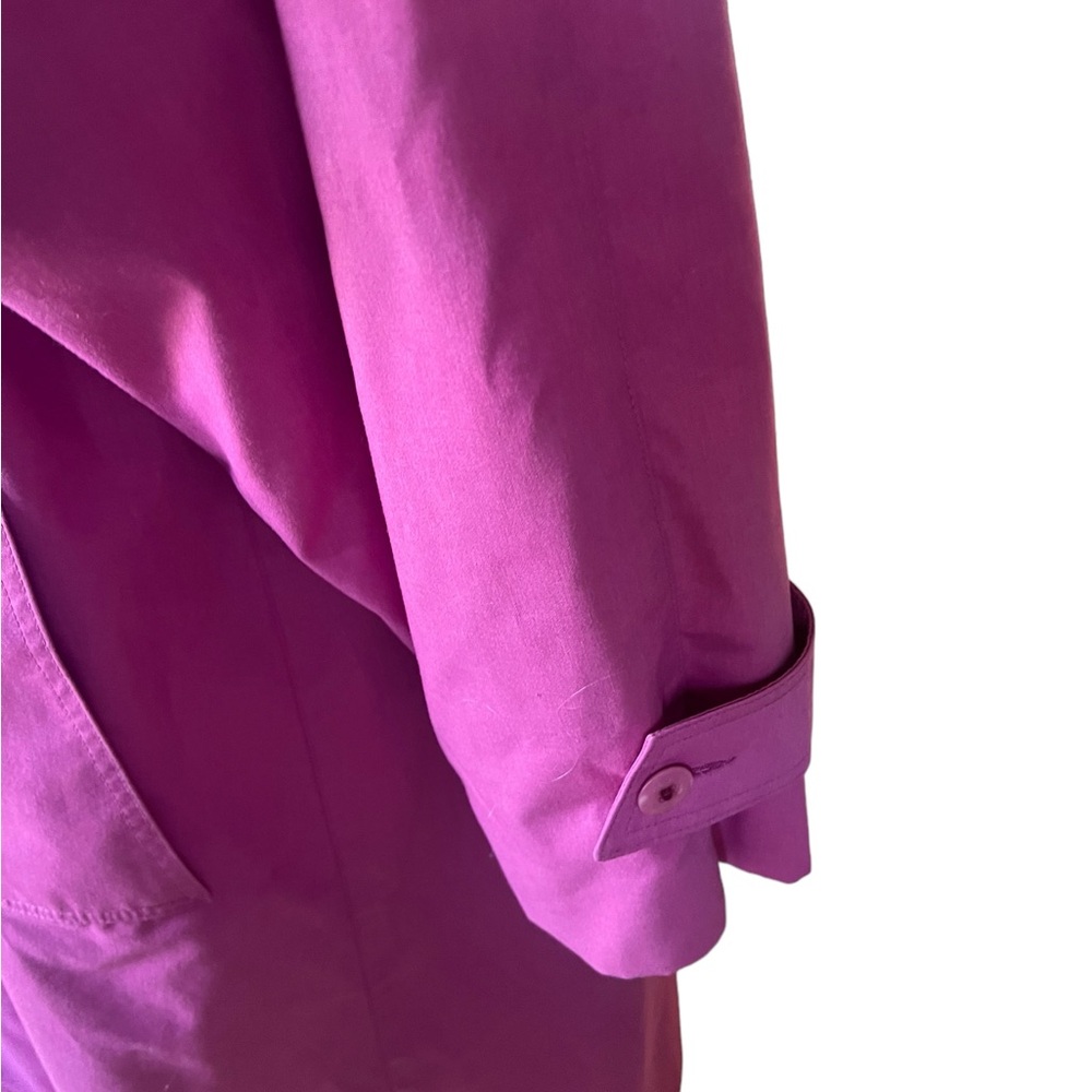 Vtg London Fog Trench Coat Made In The USA Womens Pink lined Long Coat Size 12 - Picture 13 of 14